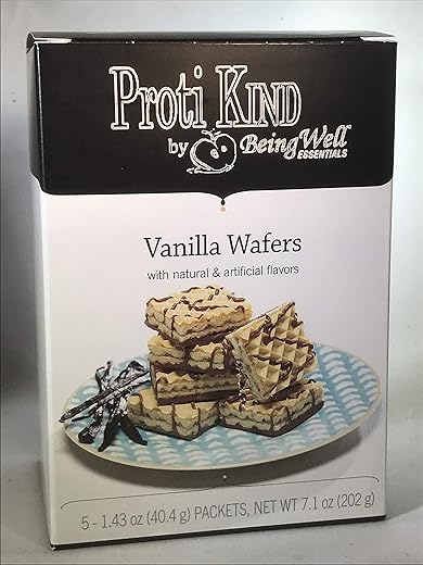 Being Well Essentials - Proti Kind Wafers de Dieta Rica em Proteínas (Baunilha) – Lanche Saudável e Saboroso | 100g