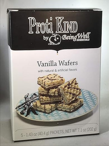 Being Well Essentials - Proti Kind Wafers de Dieta Rica em Proteínas (Baunilha) – Lanche Saudável e Saboroso | 100g