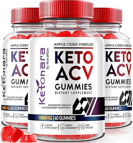 NutraRize - (3 Pacotes) Gomas Ketonara Keto ACV, Fórmula Ketonara ACV Keto para Perda de Peso Avançada, Suplemento Dietético Ketonara Keto Plus ACV, Goma Keto ACV, Avaliações de Gomitas Keto nara