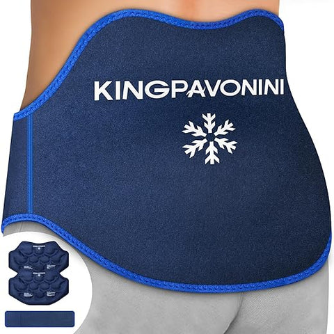 Gelo Pack Extra Grande para Alívio da Dor nas Costas com Faixa de Extensão, 2 Pacotes Reutilizáveis de Gel para as Costas Inferiores para Cirurgia Lombar, Ciática, Hérnia de Disco, Cóccix – [Brand Name] - KingPavonini