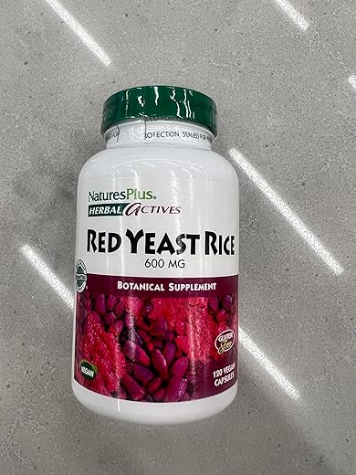 Herbal Actives Red Yeast Rice – 600 mg, 120 Cápsulas Veganas – Vegetariano, Sem Glúten – 120 Porções - Natures Plus