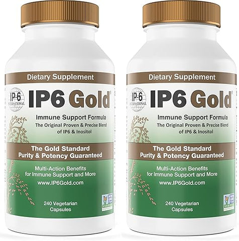 Fórmula de Suporte Imunológico Internacional – 240 ct (Pacote de 2) | IP6 Gold Fórmula de Suporte Imunológico Internacional – 480 g (2 pacotes) - IP6 Gold