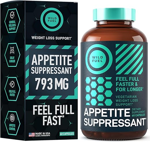 WILD FUEL - Supressor de Apetite para Perda de Peso – Pílulas Dietéticas que Funcionam Rapidamente para Mulheres e Homens – Garcinia Cambogia, Glucomanano, Bloqueador de Carboidratos de Feijão Branco e Queima de Gordura