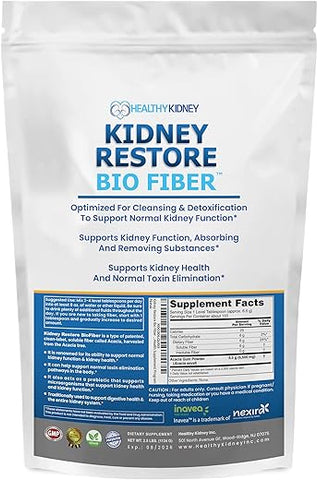 Kidney Restore - Bio Fiber: Desintoxicação Renal, Limpeza dos Rins – 100% Natural | 60 cápsulas