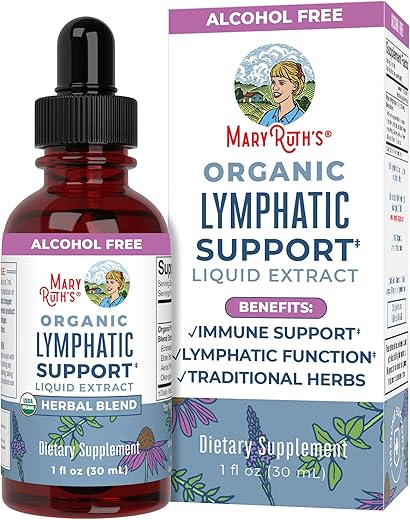 MaryRuth Organics - Gotas de Suporte Linfático por MaryRuth’s | Limpador Linfático Orgânico Certificado pelo USDA | Suporte Imunológico com Equinácea | 30ml