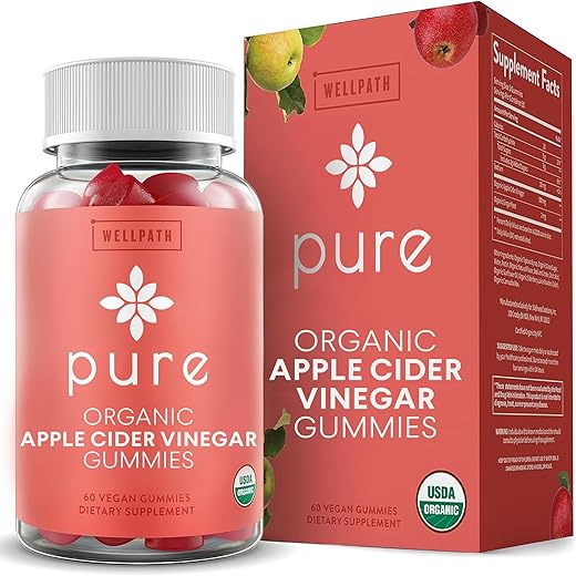 Gomas de Vinagre de Maçã ACV Puro com A Mãe – Orgânico Certificado pelo USDA – Vegano – Gomas de ACV – 60 Unidades - WellPath