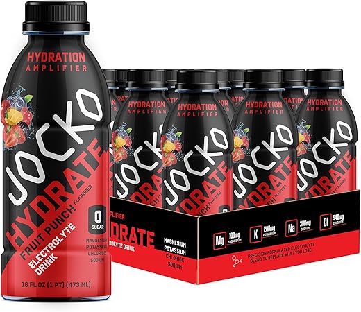 Bebidas Hidratantes e Amplificadoras de Hidratação – Sabor Frutas Vermelhas – 12 Unidades de 473ml (16oz) - Jocko Fuel