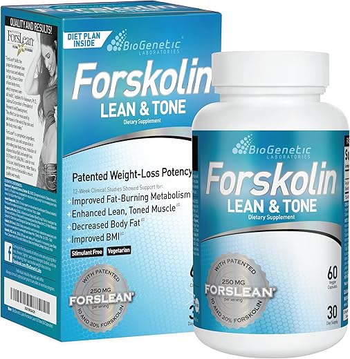BioGenetic Laboratories - BioGenetic Labs Forskolin Lean – Queime gordura com eficiência e rapidez – 100% natural – 60 cápsulas de 250mg