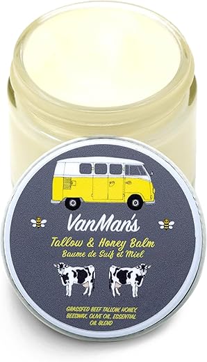 The VanMan Company - Bálsamo de Mel Vanman (60 ml) – Sebo de Gado Alimentado com Grama