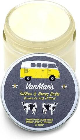 The VanMan Company - Bálsamo de Mel Vanman (60 ml) – Sebo de Gado Alimentado com Grama