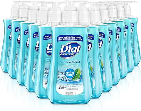 Sabonete Líquido Antibacteriano Dial Água de Nascente 221ml, Azul, 12 Unidades