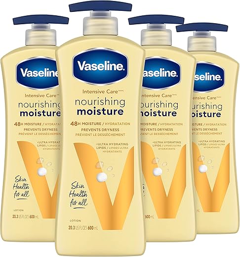 Loção Corporal Intensive Care Nourishing Moisture 4 Unidades para Pele Seca, com Lipídios Ultra-Hidratantes e Extrato Puro de Aveia 600 ml - Vaseline