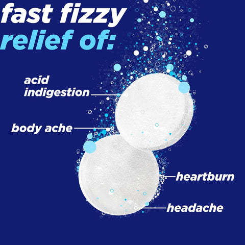 Alka-Seltzer Heartburn Relief and Pain Relief, Aspirin + Antacid Effervescent Tablets, 72 Count