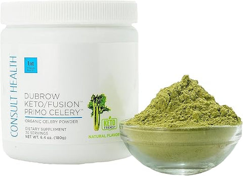 Primo – Pó Instantâneo de Suco de Aipo – Orgânico Certificado – Não OGM – Favorece a Digestão Saudável e a Saúde Intestinal – Detox – Hidratação – Amigável para Keto/Fusion – 100g - Consult Health