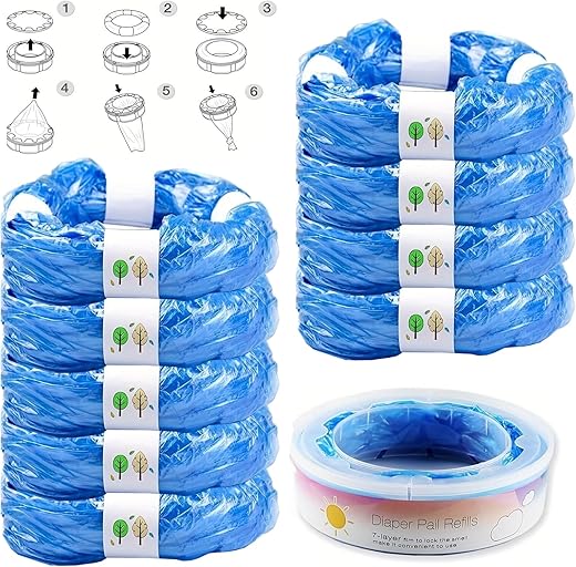 Generic - Refis de sacos para lixeira de fraldas compatíveis com Lixeiras Diaper Genie – Pacote com 9 unidades (CL01ZHY)