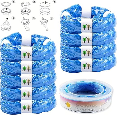 Generic - Refis de sacos para lixeira de fraldas compatíveis com Lixeiras Diaper Genie – Pacote com 9 unidades (CL01ZHY)