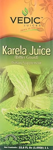 Vedic Juices - Suco de Bitter Gourd (Karela) Vedic | 1000 ml | 33.8 fl oz | Marca Vedic Juice