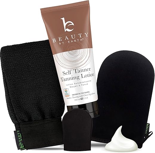 Beauty by Earth - Kit Autobronzeador Loção Bronzeadora – Orgânico, Fabricado nos EUA