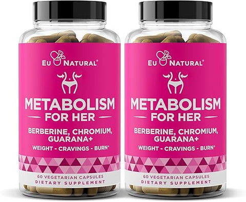Eu Natural - Metabolismo para Ela – Pílulas para Emagrecimento Feminino – Inibidor de Apetite, Queimador de Gordura, Estimulante de Metabolismo – Combate Desejos