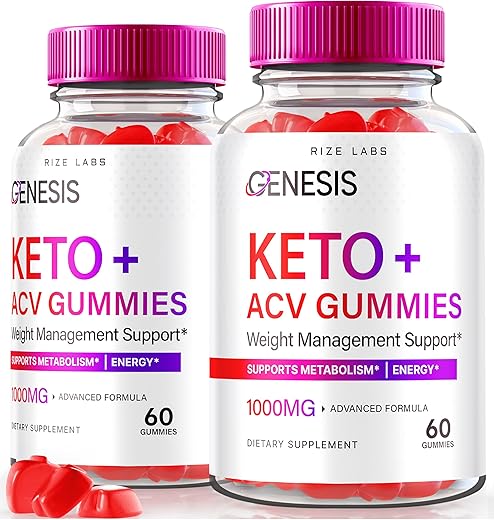 rize labs - (2 Pacotes) Gomas Genesis Keto ACV, Oficial Suplemento Keto ACV para Perda de Peso Avançada, Premium Keto Genesis Plus AVC, Tudo Natural Extremo 2000mg, Oficial Keto Plus ACV