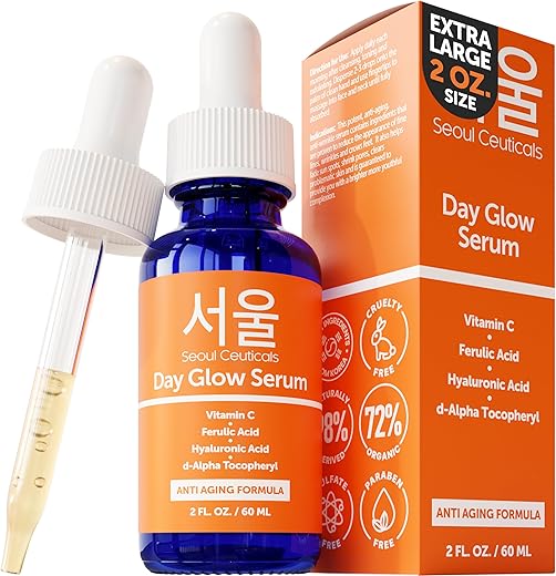 Serum Vitamina C 20%% 2oz Grande – Ácido Hialurônico CE Ferulic – Anti-idade Potente, Antirrugas K Beauty – 60ml - SeoulCeuticals