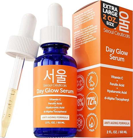 Serum Vitamina C 20%% 2oz Grande – Ácido Hialurônico CE Ferulic – Anti-idade Potente, Antirrugas K Beauty – 60ml - SeoulCeuticals