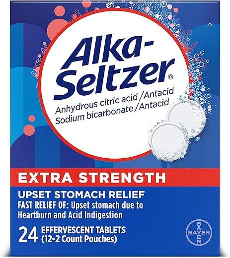 Extra Forte Efervescente – 24 Comprimidos, Pacote com 3 – Alívio Rápido da Dor e Desconforto - Alka-Seltzer