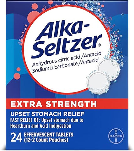 Extra Forte Efervescente – 24 Comprimidos, Pacote com 3 – Alívio Rápido da Dor e Desconforto - Alka-Seltzer