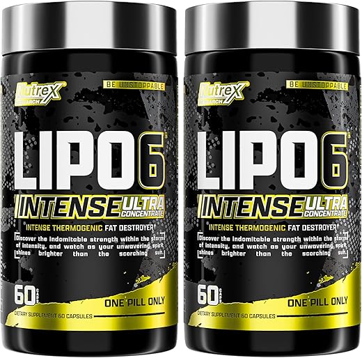 Lipo-6 Black Intense Ultra Concentrate – Queimador de Gordura Termogênico Intenso | 60 Cápsulas (Pacote com 2) - Nutrex Research
