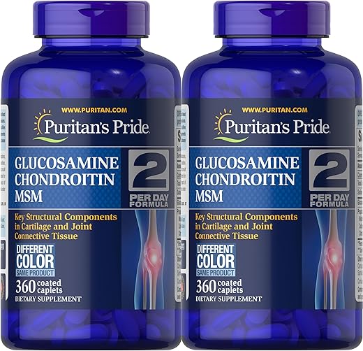 Puritan's Pride - Puritan’s Pride – Glucosamina Triplo Forte com Condroitina – 60 Cápsulas – 1500mg (60g)