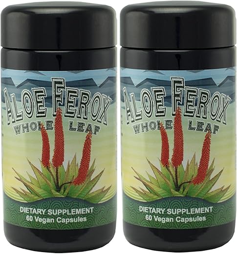 Immunologic Health Systems - Cápsulas de Aloe Ferox de Folha Inteira – Embalagem com 2 unidades – Marca Aloe Ferox