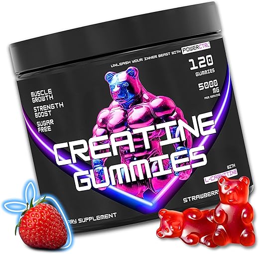 POWERCTRL - Gomas de Creatina com L-Carnitina para Homens – Potencialize seus resultados!
