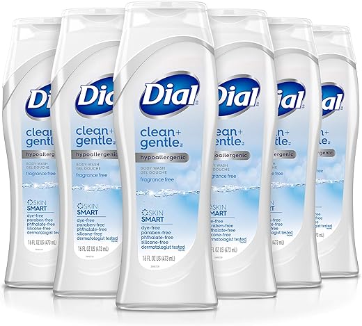 Clean Sabonete Líquido Suave, Sem Fragrância, 473 ml (Pack com 6 unidades) - Dial
