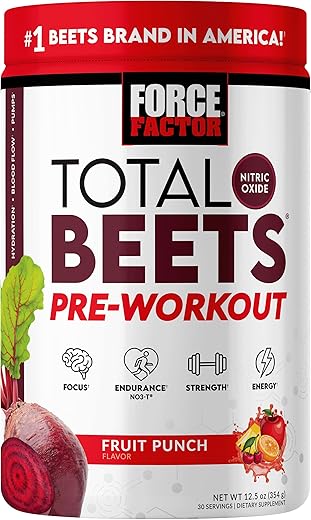 Force Factor - FORCE FACTOR Total Beets: Pó Pré-Treino para Aumentar Energia – Fórmula em Pó para Potencializar Energia