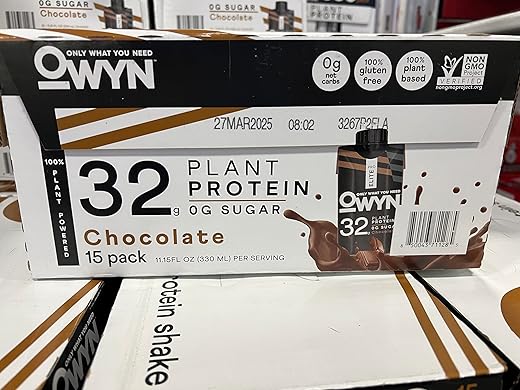 OWYN Only What You Need - OWYN Pro Elite Shake Vegano de Alta Proteína Keto, 32g Proteína, 9 Aminoácidos, Ômega-3, Prebióticos, Superfoods Verdes para Treino e Recuperação, 0g Carboidratos Líquidos, Zero Açúcar (Chocolate, 500ml)