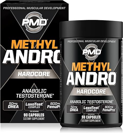 Sports Methyl Andro com DHEA Amplifica Testosterona para Crescimento Muscular Magro e Ganho de Força – Desempenho em Levantamento de Peso e Treino – Suplemento Alimentar (90 Cápsulas Vegetarianas) - PMD