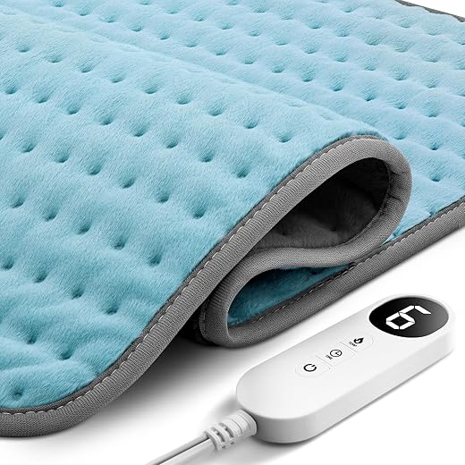 LIPHOME - Aquecedor Elétrico XXL para Alívio de Dor nas Costas e Cólicas, Almofada Aquecida para Pescoço/Ombro/Perna/Joelho, 20″x24″ Almofadas Aquecedoras, Presentes de Natal para Mulheres Homens Mãe Pai, Presentes, 6 Configurações de Calor