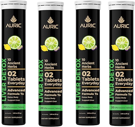 Suporte Herbal para o Fígado | Cardo Mariano (Silymarin), Cúrcuma, Alho, Gengibre para a Saúde do Fígado | Detox Avançado - Auric