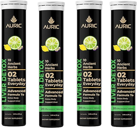 Suporte Herbal para o Fígado | Cardo Mariano (Silymarin), Cúrcuma, Alho, Gengibre para a Saúde do Fígado | Detox Avançado - Auric