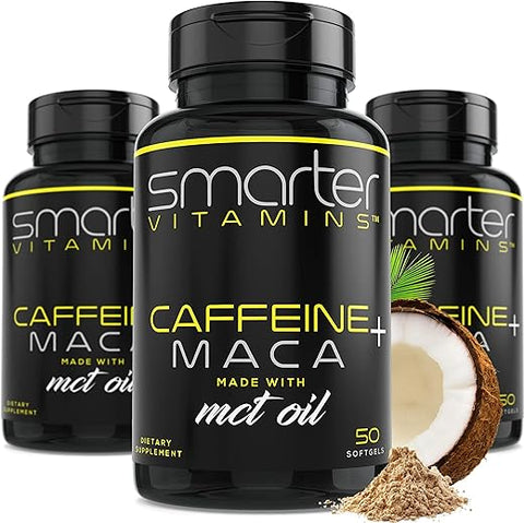 SmarterVitamins - (3 Pacotes) Pílulas Energéticas Inteligentes, 200mg Cafeína