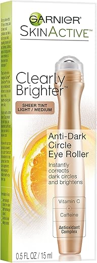 SkinActive Roller para Olheiras, Tonalidade Leve/Média, 15mL – Embalagem Pode Variar - Garnier