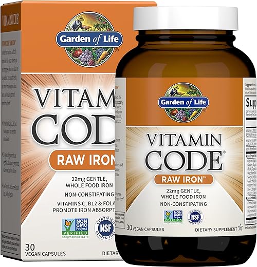 Raw Calcium com Vitamina D3, K2 e Cápsulas de Ferro – 120 Cápsulas de Cálcio com 30 Cápsulas de Ferro - Garden of Life