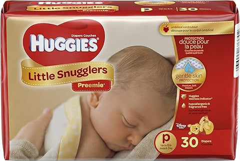 Kimberly-Clark - Fraldas Huggies Gentle Care para Prematuros, Tamanho P, 30 unidades – Marca Huggies