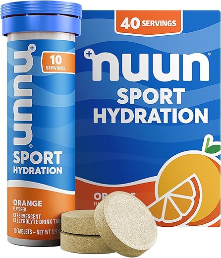 Sport: Tabletes de Bebida Eletrolítica Sabor Laranja, 10 Unidades (Pacote com 4) - Nuun