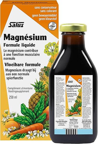 Magnesium Líquido | Alta Absorção em Forma de Gluconato e Citrato | Suplemento de Magnésio para Mulheres, Homens e Crianças | Vegetariano, Sem Glúten, Não-OGM (250ml) - Salus