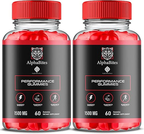 Fyvus - (2 Pacotes) Gomas Alpha Bites, Alpha Bites Suplemento Gummy de Suporte Diário de Alta Potência e Estilo de Vida Saudável, AlphaBites Suplemento Natural de Suporte à Saúde