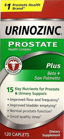 Prostate Plus: Suplemento de Saw Palmetto para a Próstata – 60 cápsulas - Urinozinc