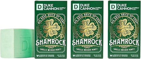 Duke Cannon Supply Co. - Sabonete em Barra Duke Cannon Big Arise – Shamrock. Fragrância Refrescante de Menta. 283 g. Embalagem com 3 Barras