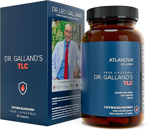 Dr. Galland’s TLC – Suplemento Lipossomal Verdadeiro, Curcumina de Açafrão – Luteolina, Semente de Cominho Preto | 100% Natural e Potente | Marca ATLANOVA - ATLANOVA