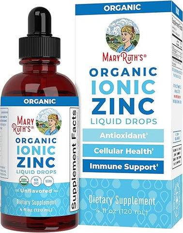 Suplemento de Zinco para Suporte Imunológico Infantil, Zinco Iônico para Crianças – 60ml - MaryRuth Organics